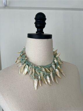 Multi-Strand Layered Beaded Shell Necklace